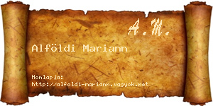 Alföldi Mariann névjegykártya