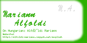 mariann alfoldi business card